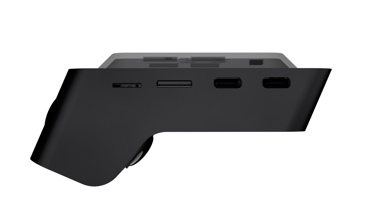 KommuAssist ports and labels: GPS, Wi-Fi & Bluetooth, Speaker, Nano SIM, MicroSD, Diagnostic USB-C, 12V USB-C