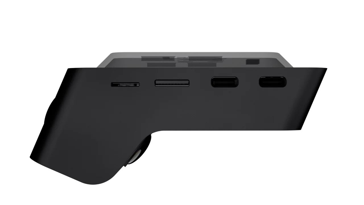 KommuAssist ports and labels: GPS, Wi-Fi & Bluetooth, Speaker, Nano SIM, MicroSD, Diagnostic USB-C, 12V USB-C